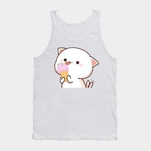 vintage-cat eat ice cream Tank Top